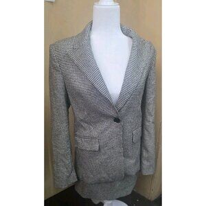 MNG Blazer Skirt Suit Set Womens Size Small Black Office CareerMS162